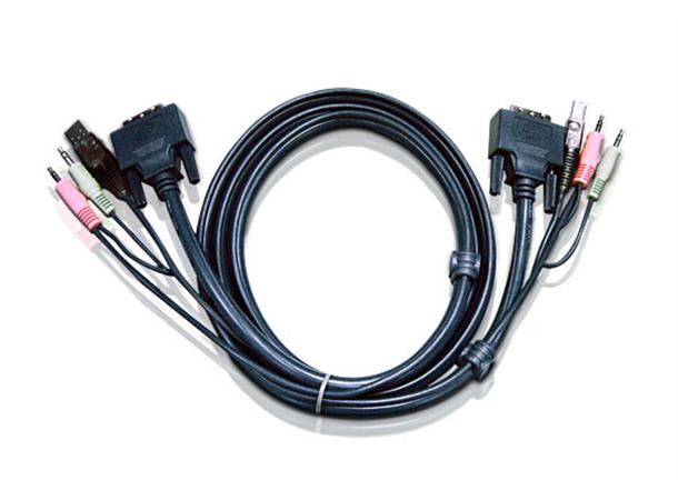 Aten USB DVI-I S. Link KVM Kabel 1,8 m DVI-I SL USB Audio